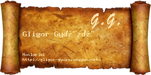 Gligor Győző névjegykártya